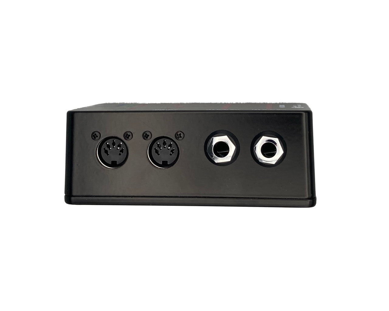 MultiBox left side view showing 2 DIN MIDI jacks and 2 TRS MIDI jacks
